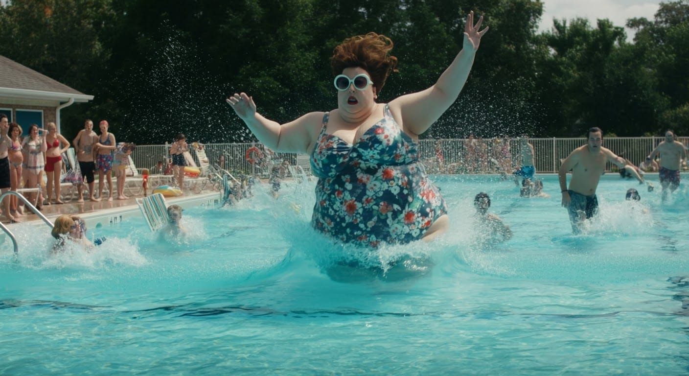 Epic Pool Splash in Cinematic Style