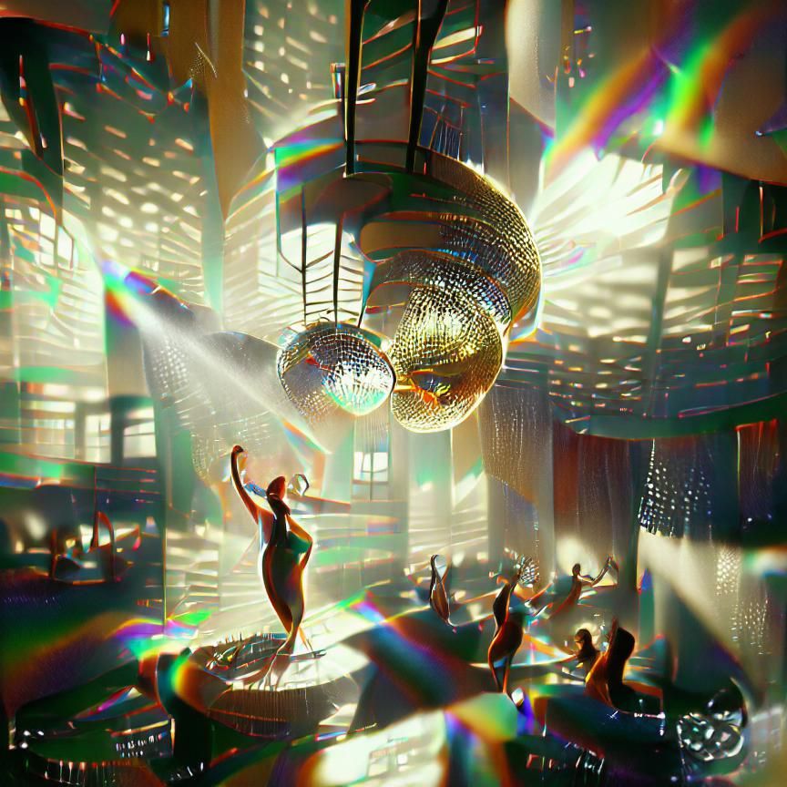Dazzling Disco Ball Reflecting Vibrant Colors
