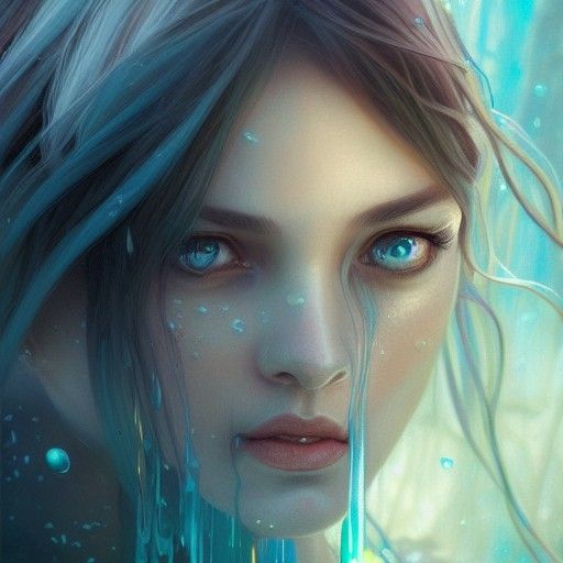 Whimsical Fairy Portrait Near Waterfall