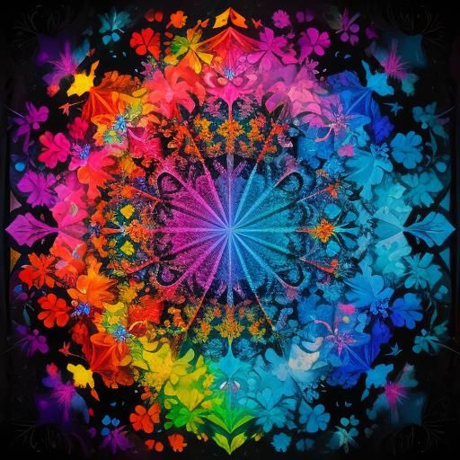 Colorful Fractal Rainbows and Diamonds in Graffiti Art