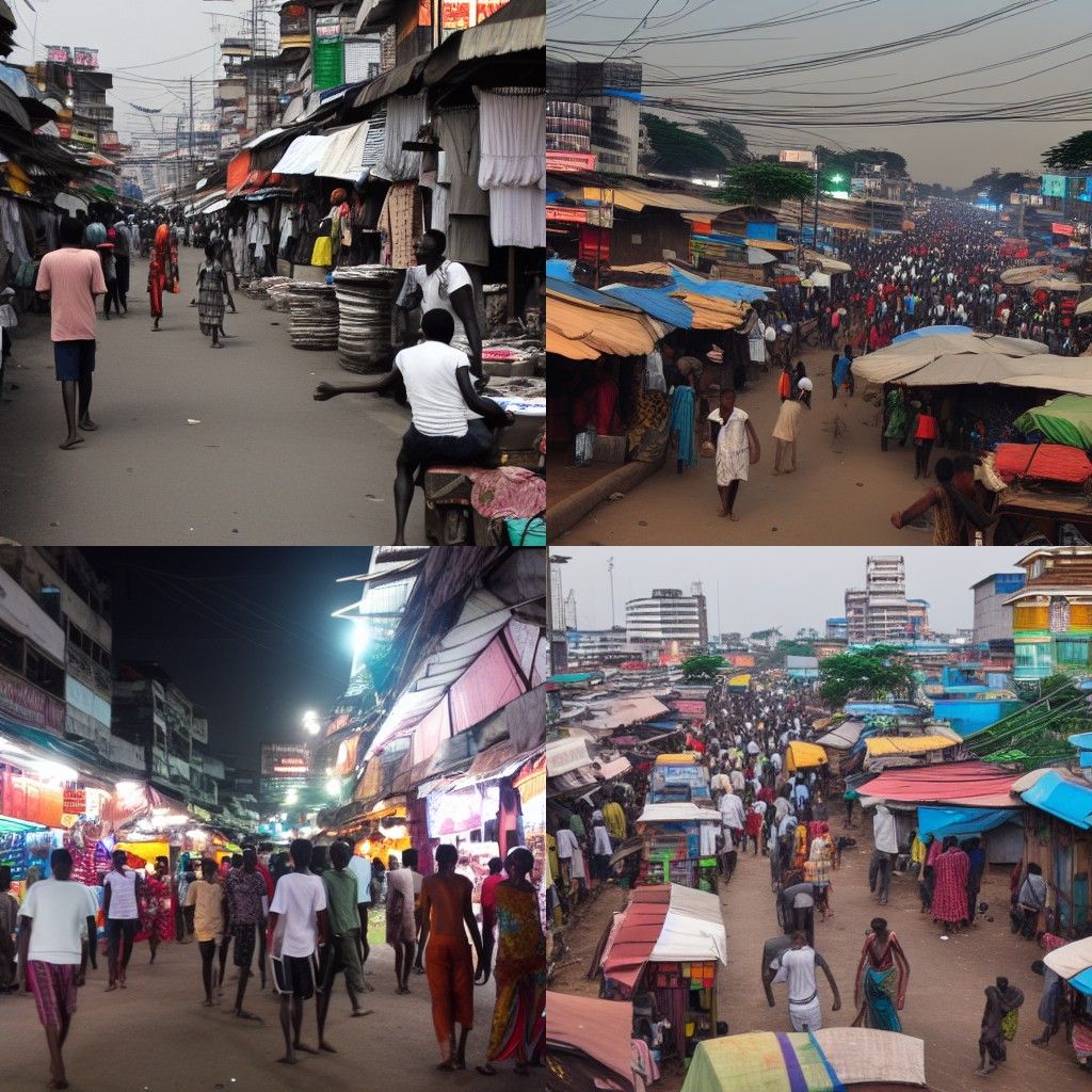 Kinshasa's Busy Night Bazaar: A Vibrant Scene