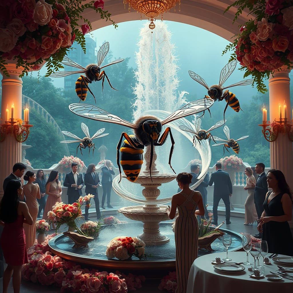 7ft Killer Wasps Devastate Elegant Garden Party