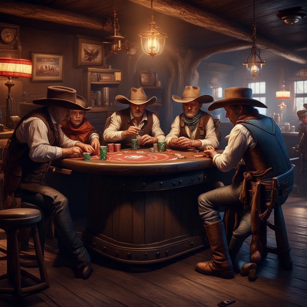 Babies Playing Poker in Wild West Saloon