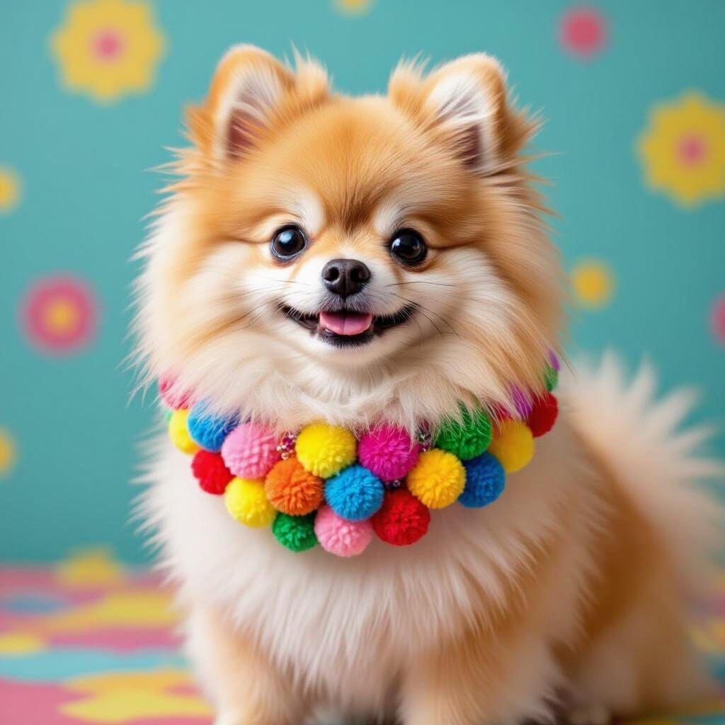 Pom Pom Pomeranian in Pop Art Style