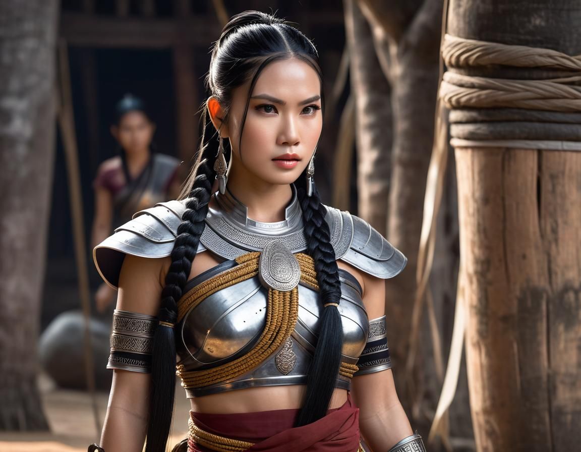 Gorgeous Thai Warrior Portrait in Ancient Setting