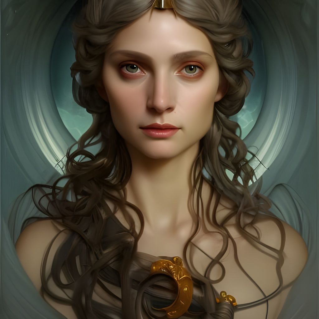 Hecate Portrait in Art Nouveau Style