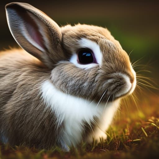 Hyperrealistic Image of a Cute Rabbit