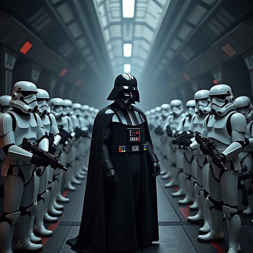 Darth Vader in Cinematic Space Station Scene