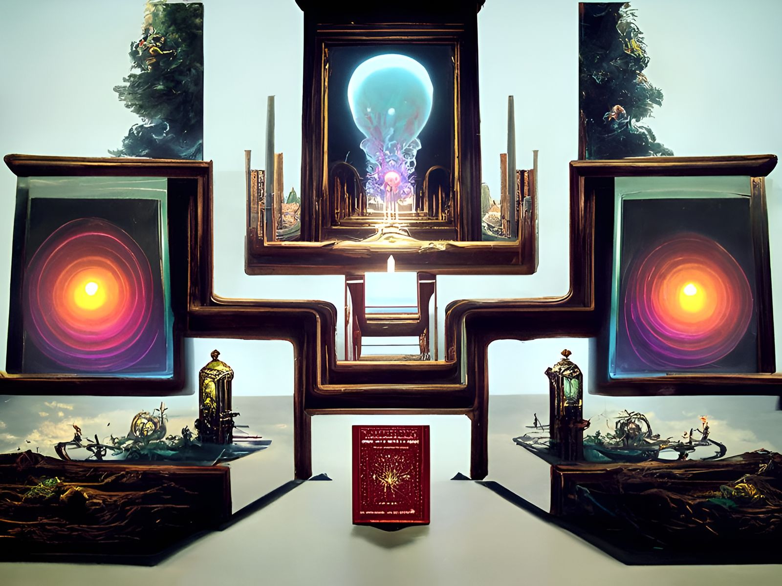 Surreal Philosophical Rendering in Digital Art Style