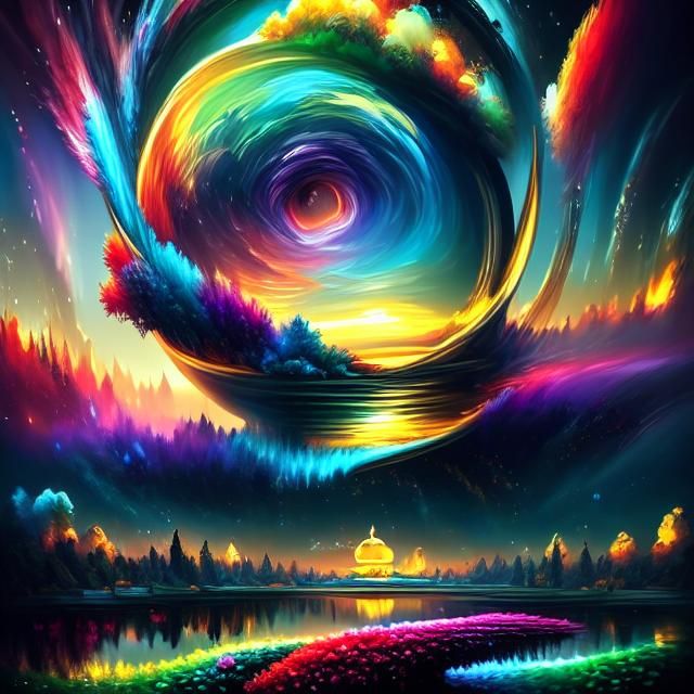 Surreal Storm in Teacup: Dreamlike Oil Painting