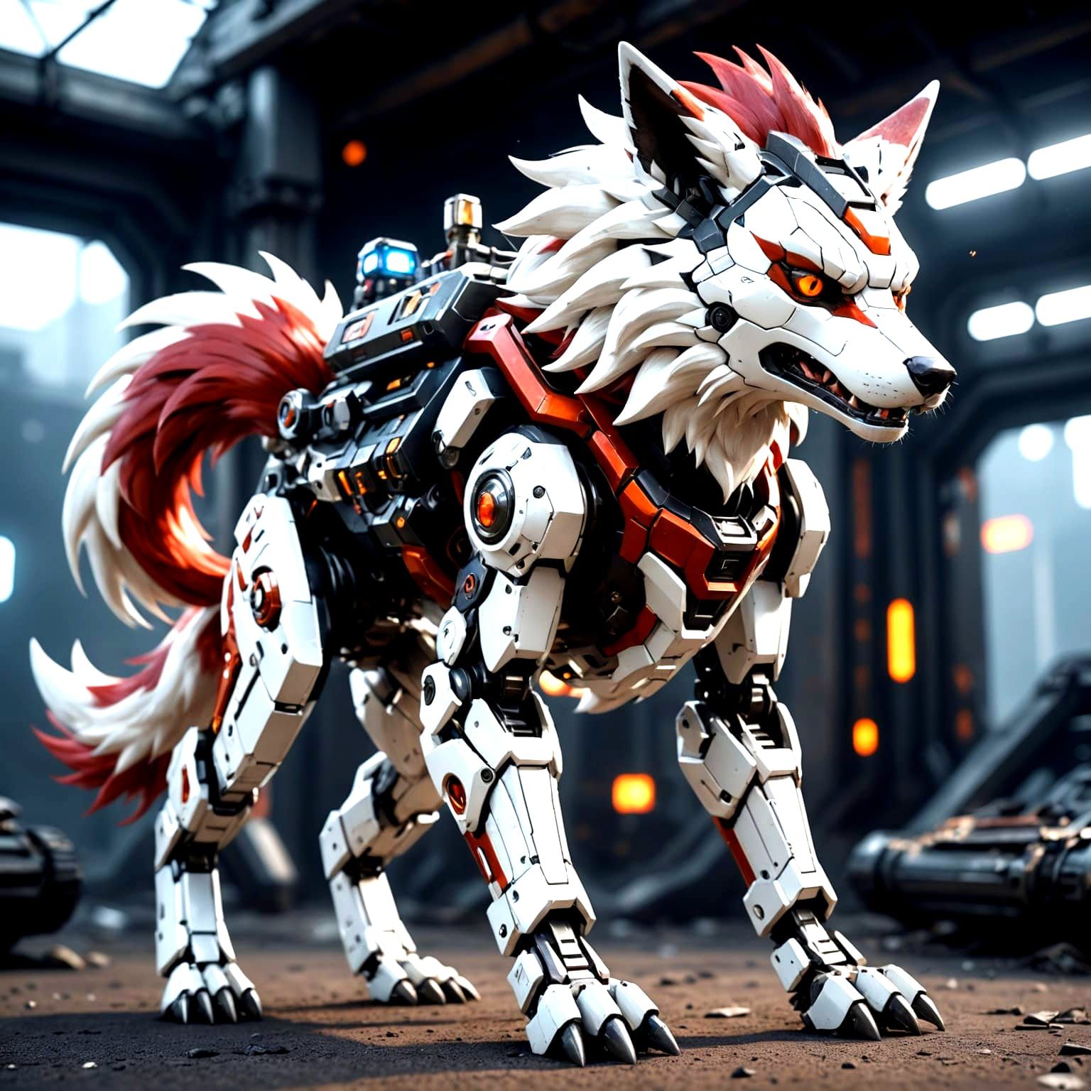Epic Shiny Lycanroc in Futuristic Metallic Glory