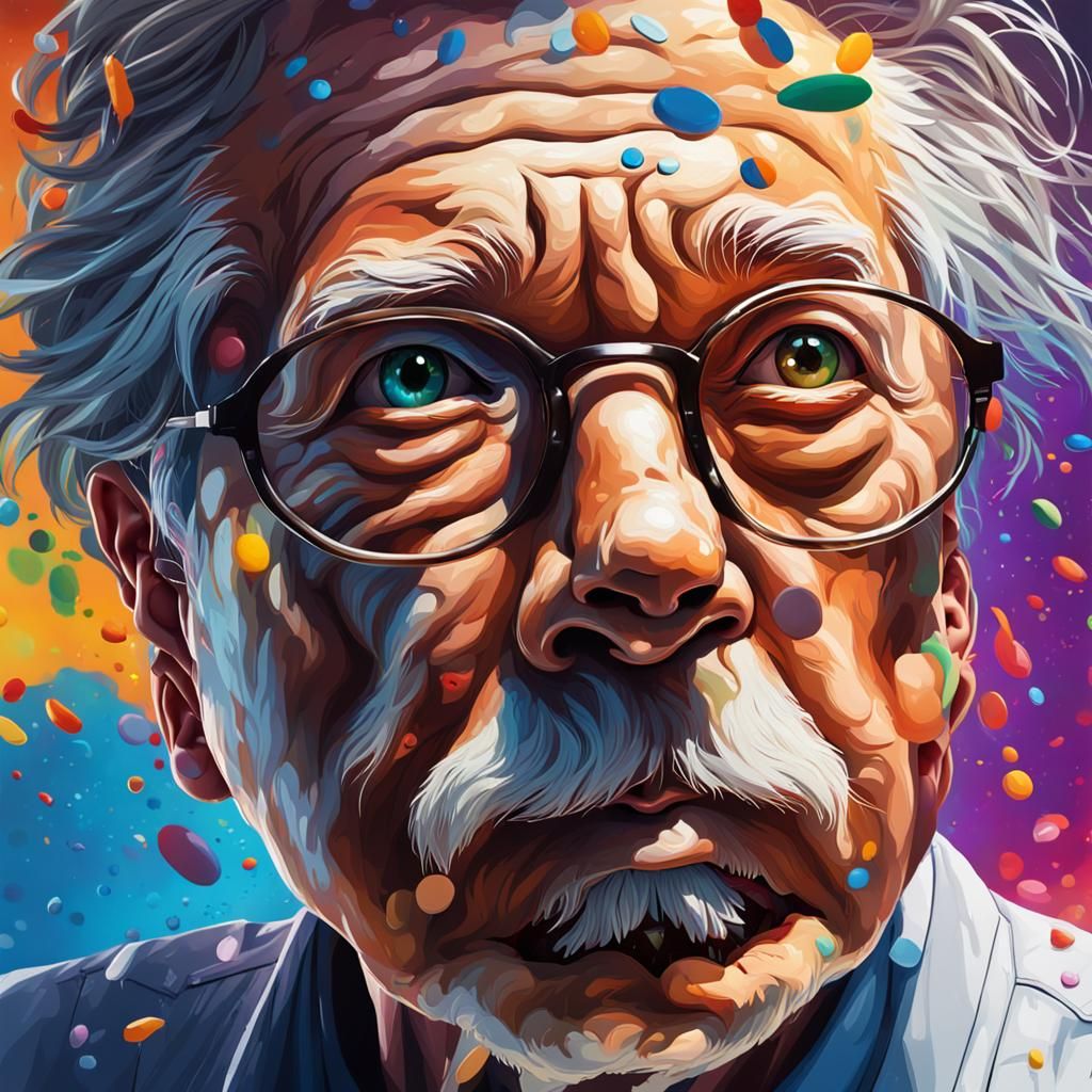 E=mc2 as Hyperrealistic Splash Art
