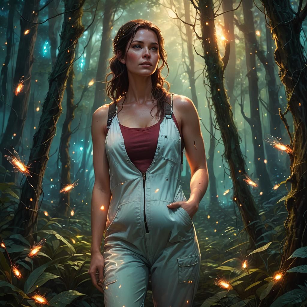 Pregnant Woman in Enchanted Forest: Fantasy Concept Art