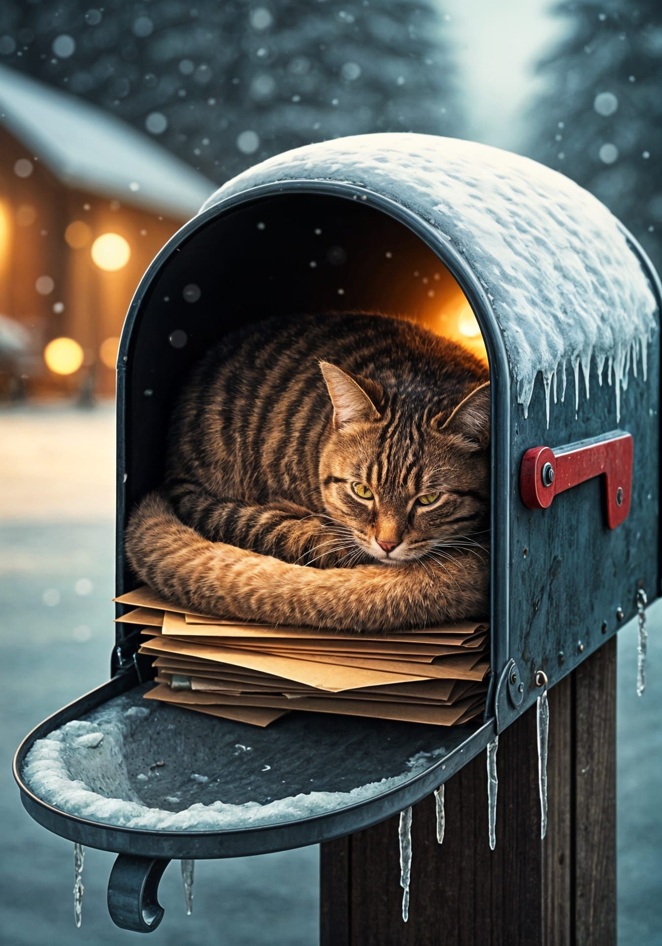 Cozy Snowy Mailbox Sanctuary