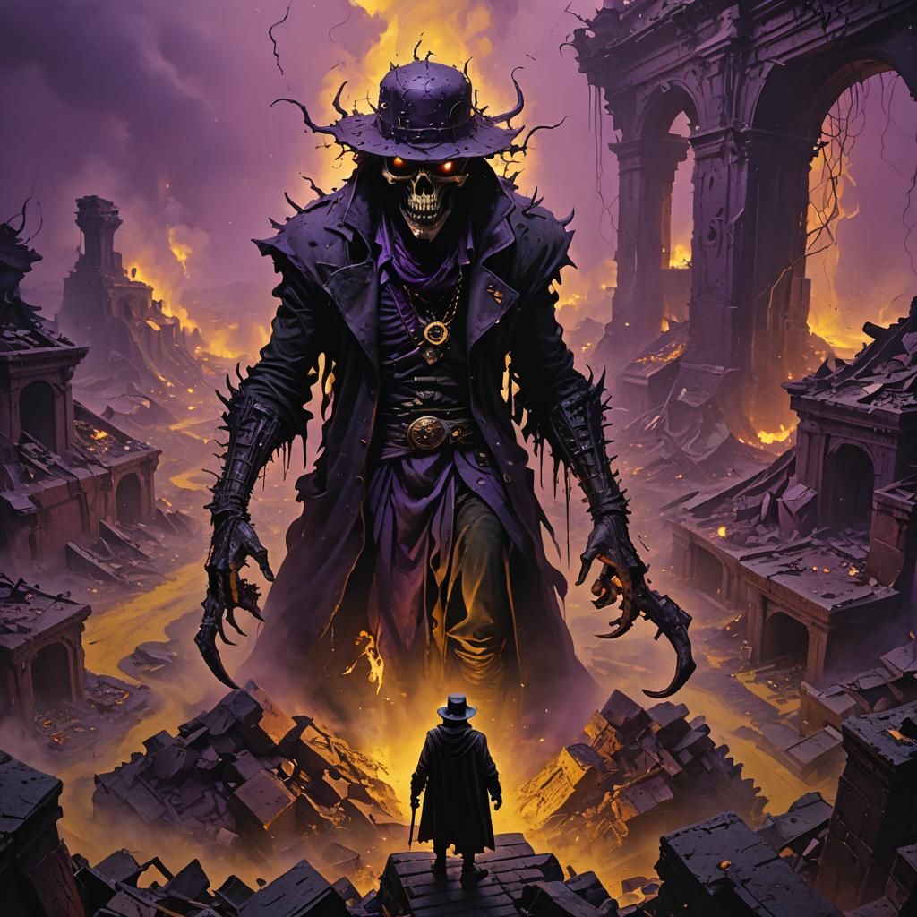 Death Confronts Fear in Dark Fantasy Art