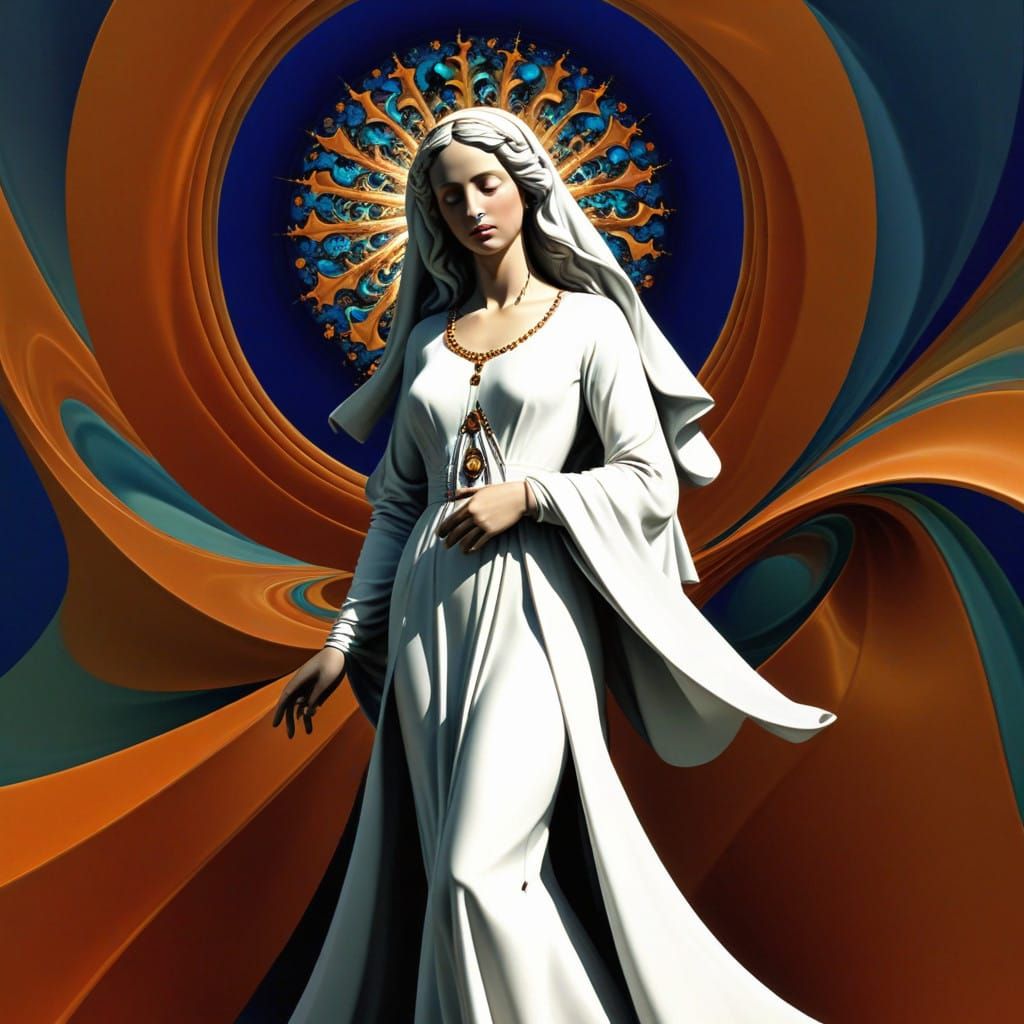 Vestal Virgin in Hyper-Realistic Abstract Art