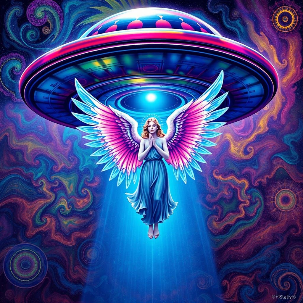 Psychedelic flying saucer