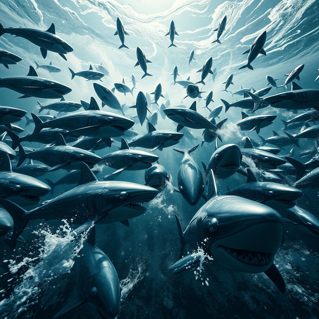 Epic Robot Shark vs Orca Battle