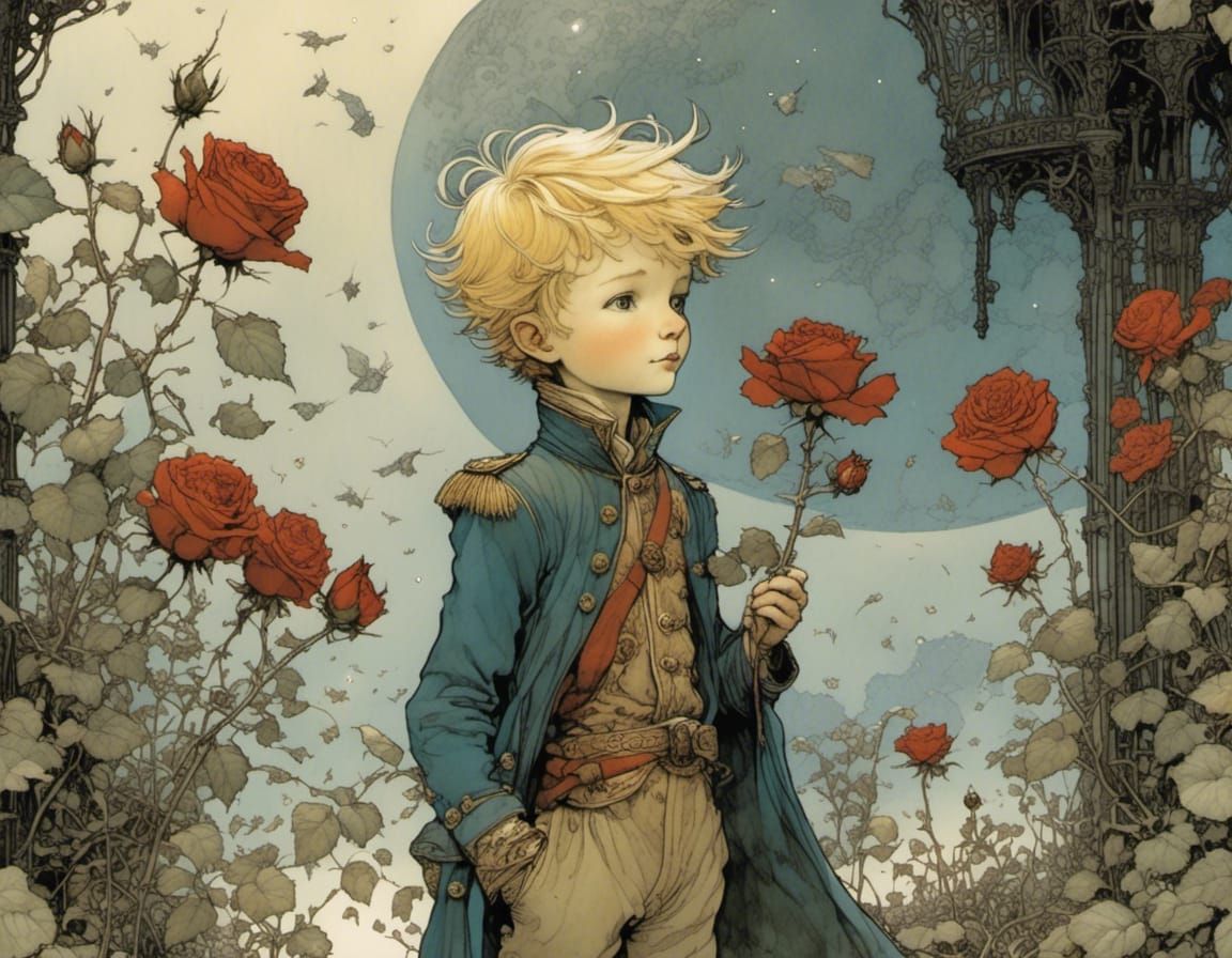 The Little Prince and His Rose: Intricate Art