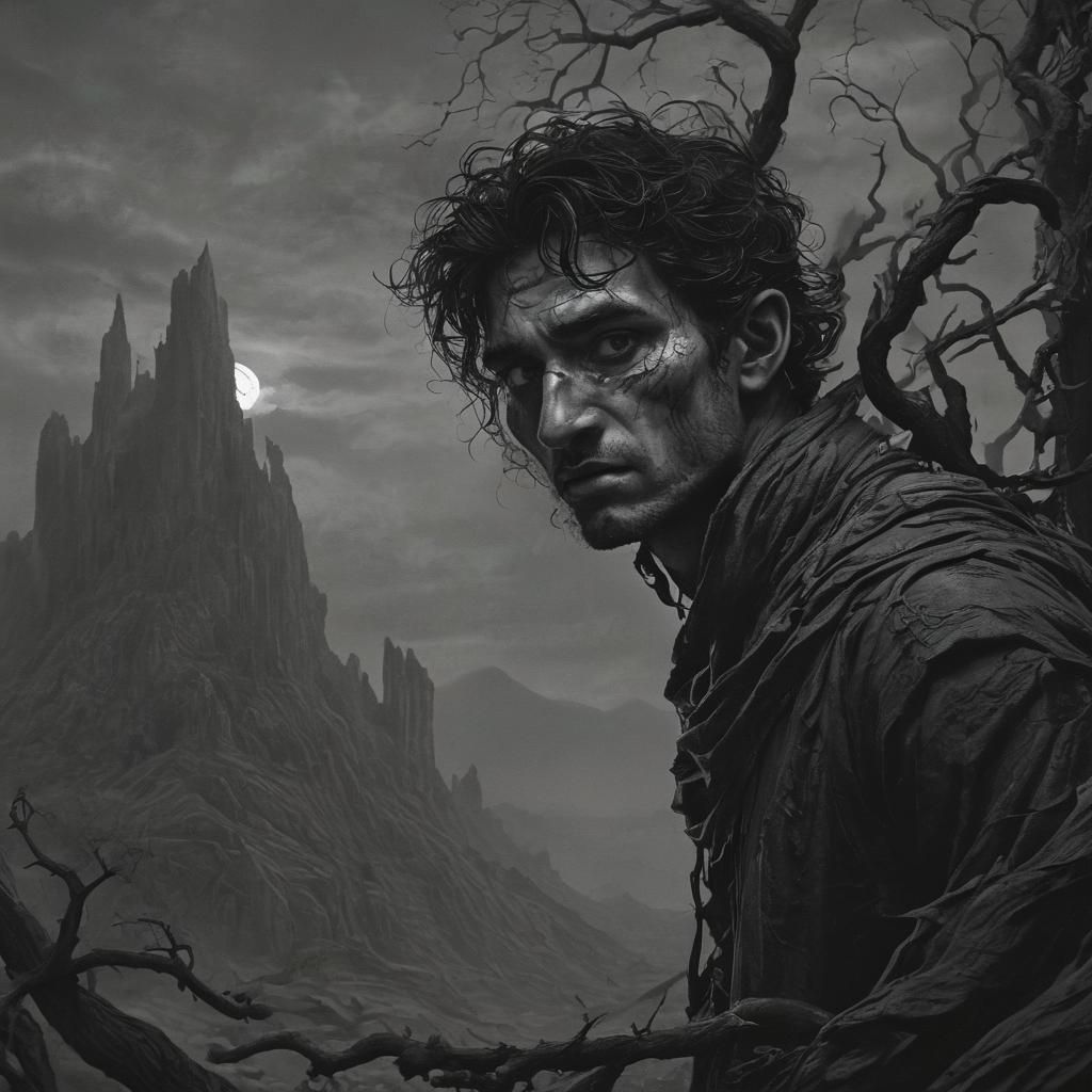 Eerie Portrait in Dark Fantasy Style