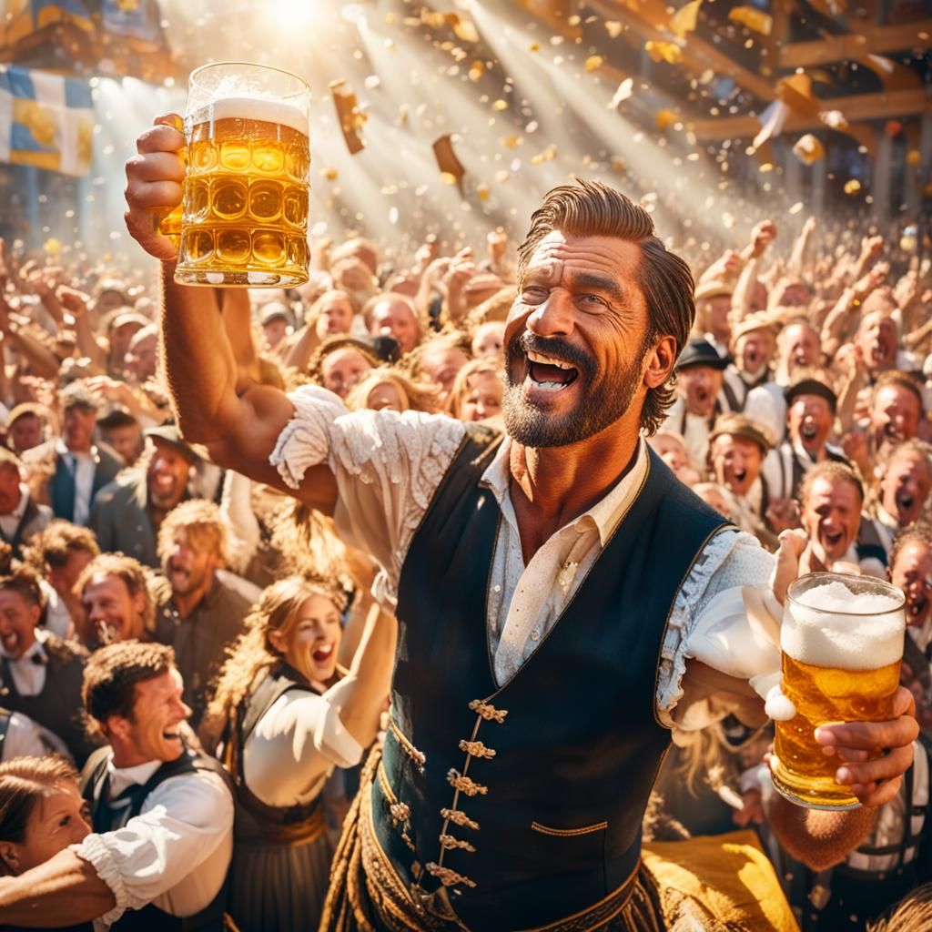 Oktoberfest Celebration in Vibrant Splash Art