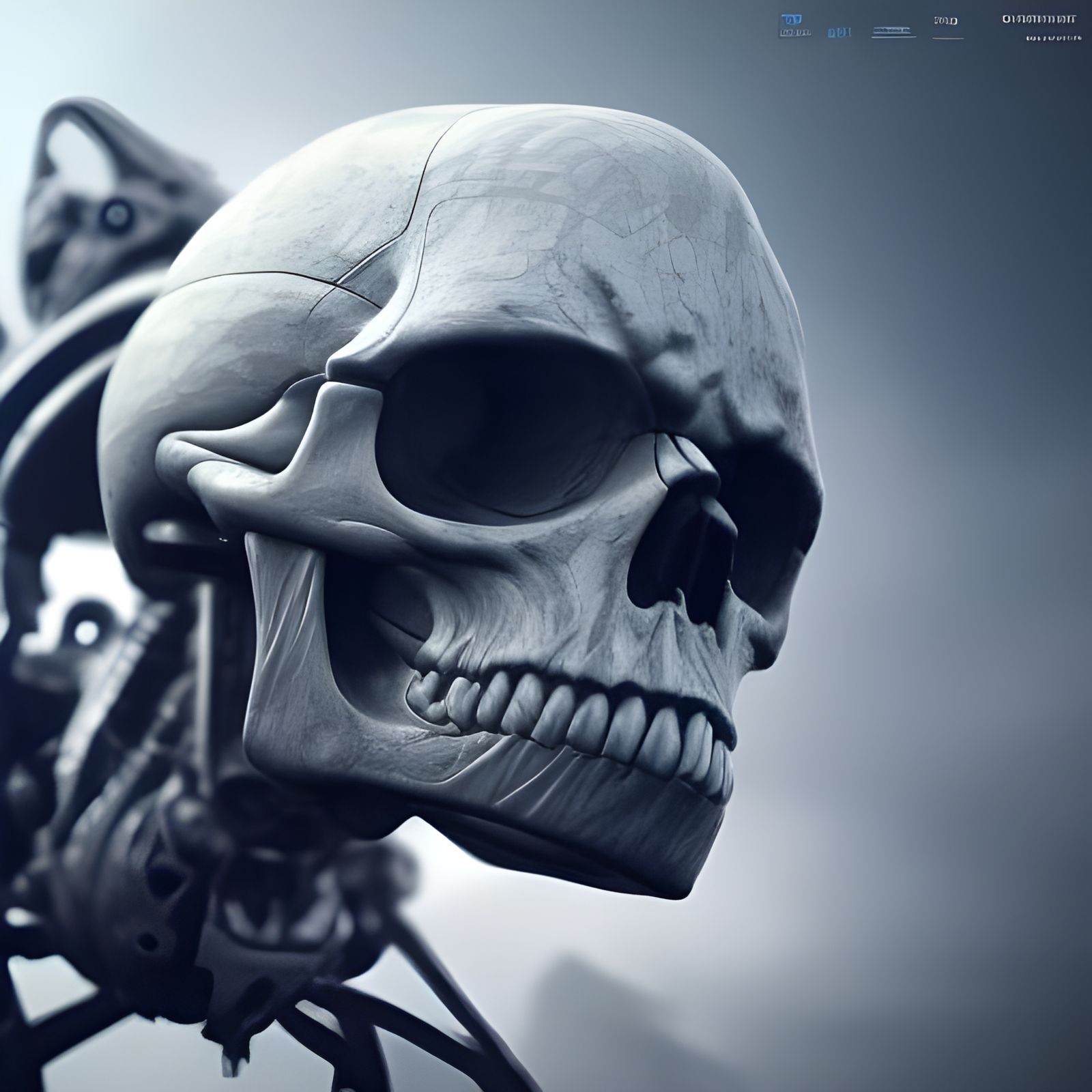 Futuristic Sci-Fi Skull with Mechanical Details
