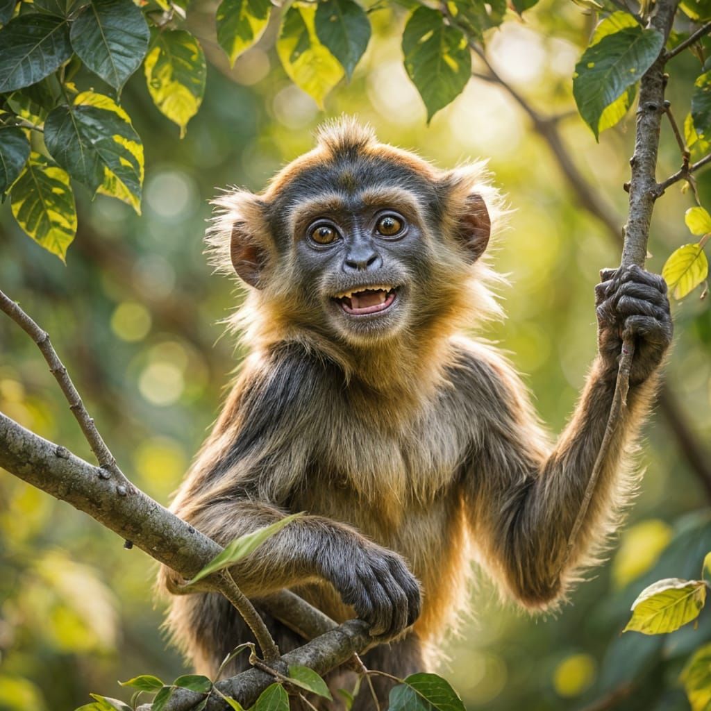 Langur Monkey Smiling