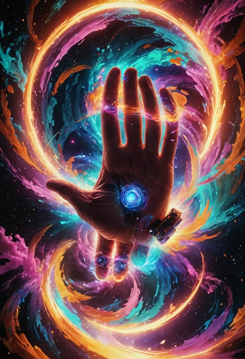 Swirling Space Portal Opens in Hands