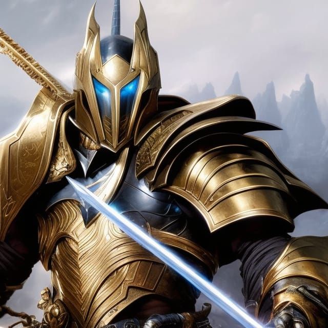 Female Knight in Shining Armor, Digital Art