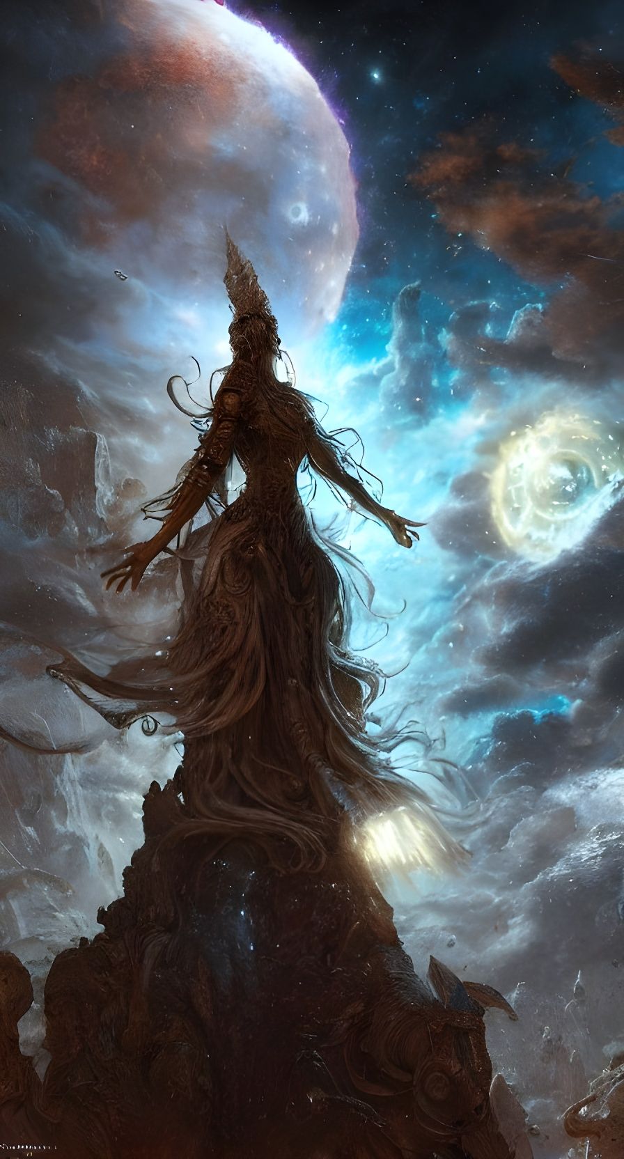 Goddess of the Universe in Digital Art Style
