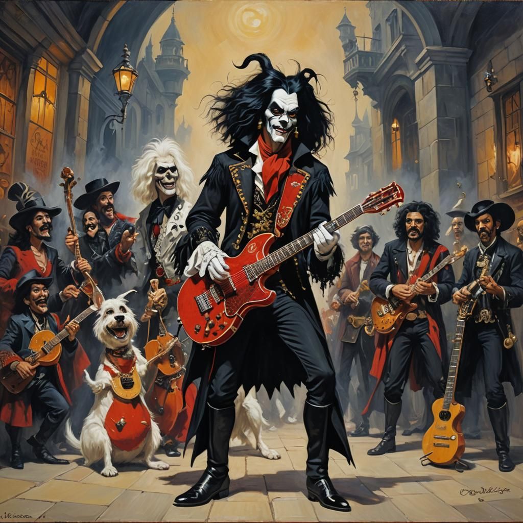 Villainous Guitarist: An Oil Painting