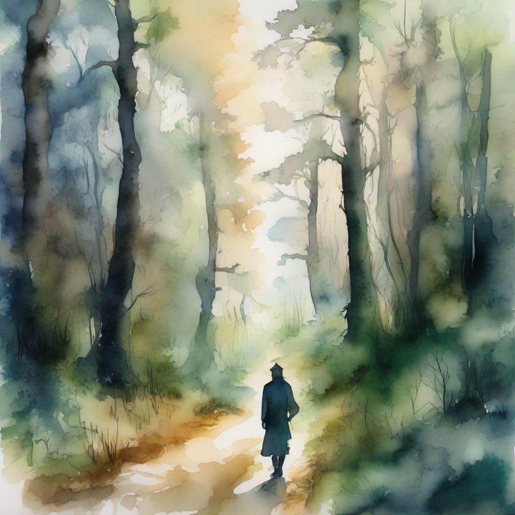 Victorian Wizard Walks through Enchanted Woodland in Whimsic...