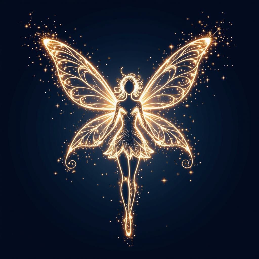 Fairy Made of Light: Ethereal Outline