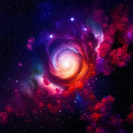 Floral Starscape: A Hyperrealistic Masterpiece