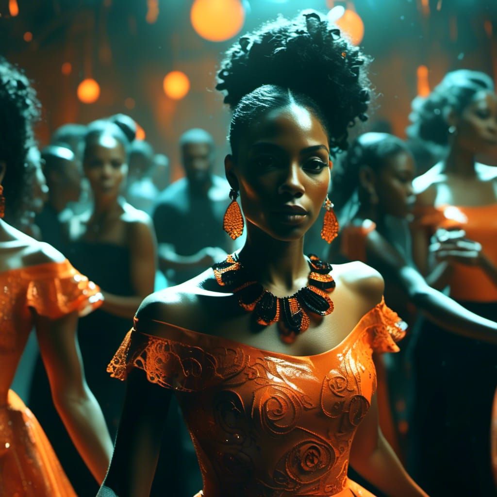 Latina Woman Dancing at Club in 3D