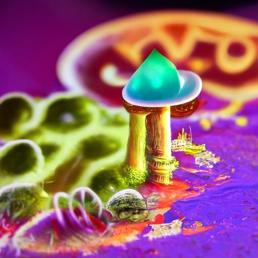 Holographic Astral Mushroom Kingdom Illustration