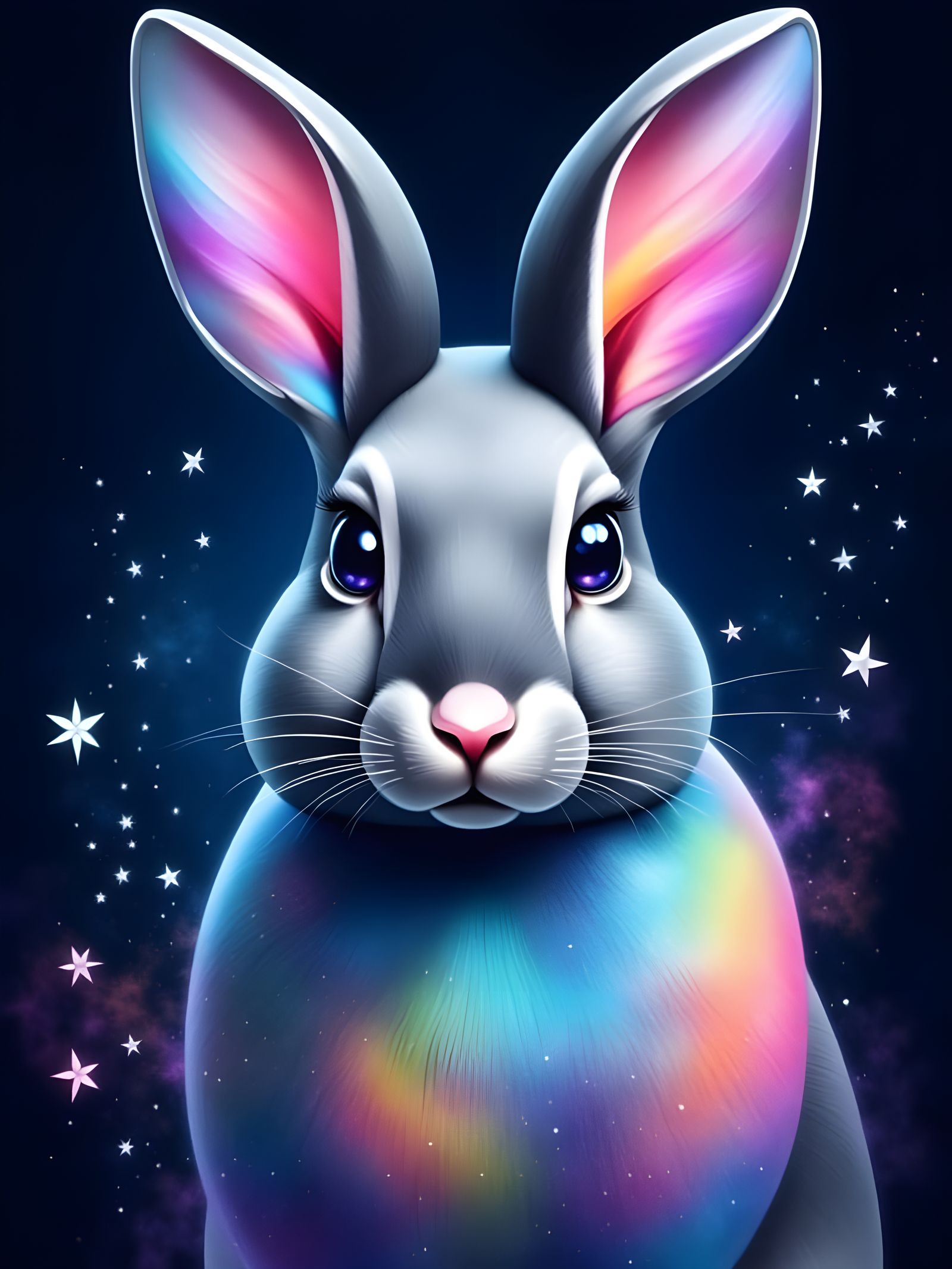 Cosmic watercolor bunny