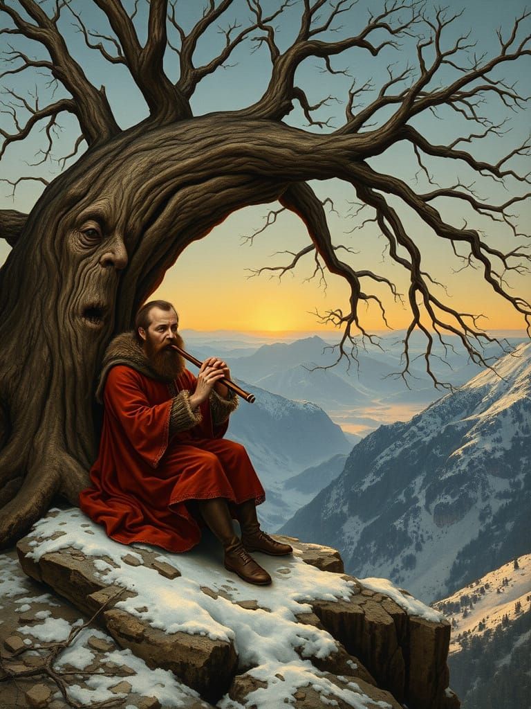 Enchanted Tree in Winter Wonderland, in Dutch Renaissance St...