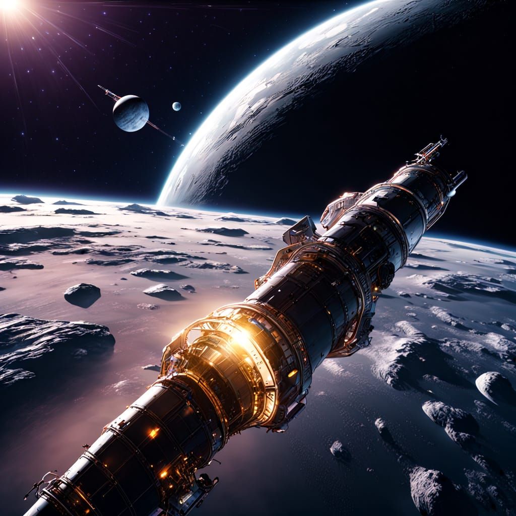 Golden Voyager in Cosmic Night