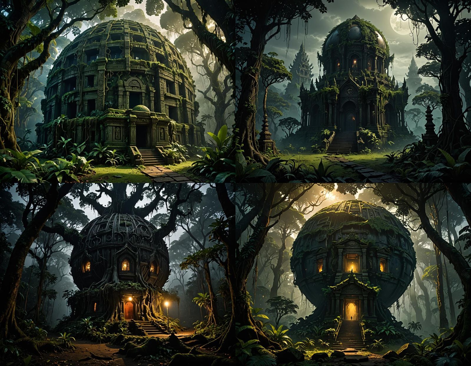 Sinister Jungle Temple in Greg Rutkowski Style