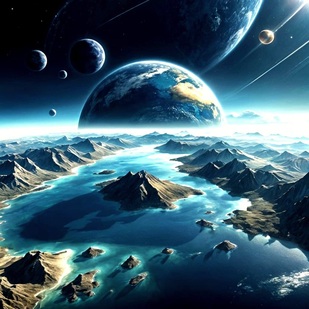 Earth from Space with Glowing Aura