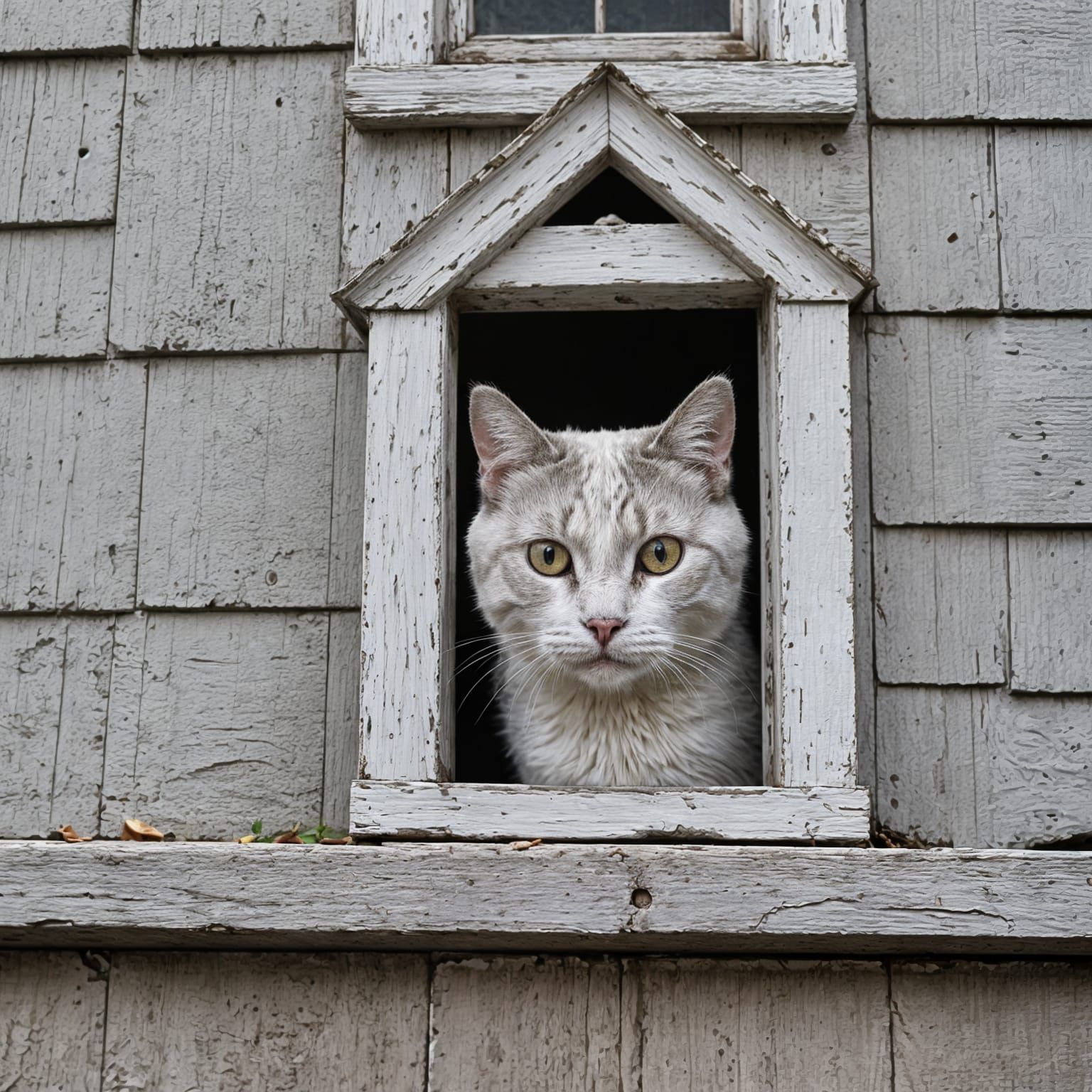 Ghost Cat Peeks into House