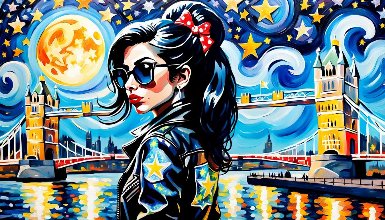 Amy Winehouse Pop Art Watercolor Portrait