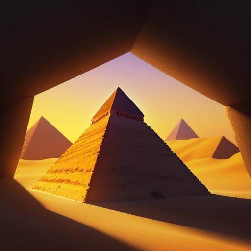 Ancient Desert Wonder in Vibrant Sunset Hues