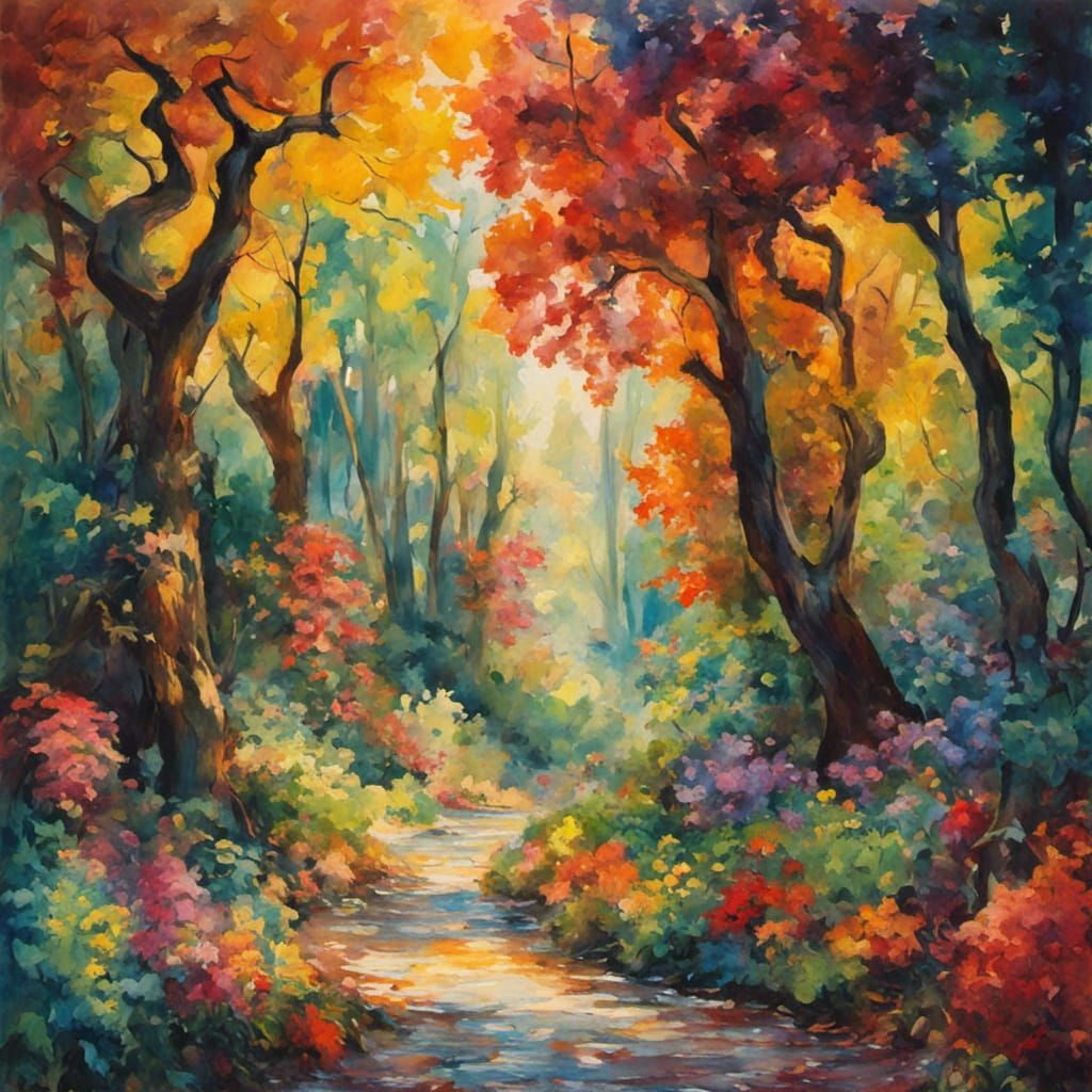 Gouache Style Phantasmagoria: Impressionist Maximalist Maste...