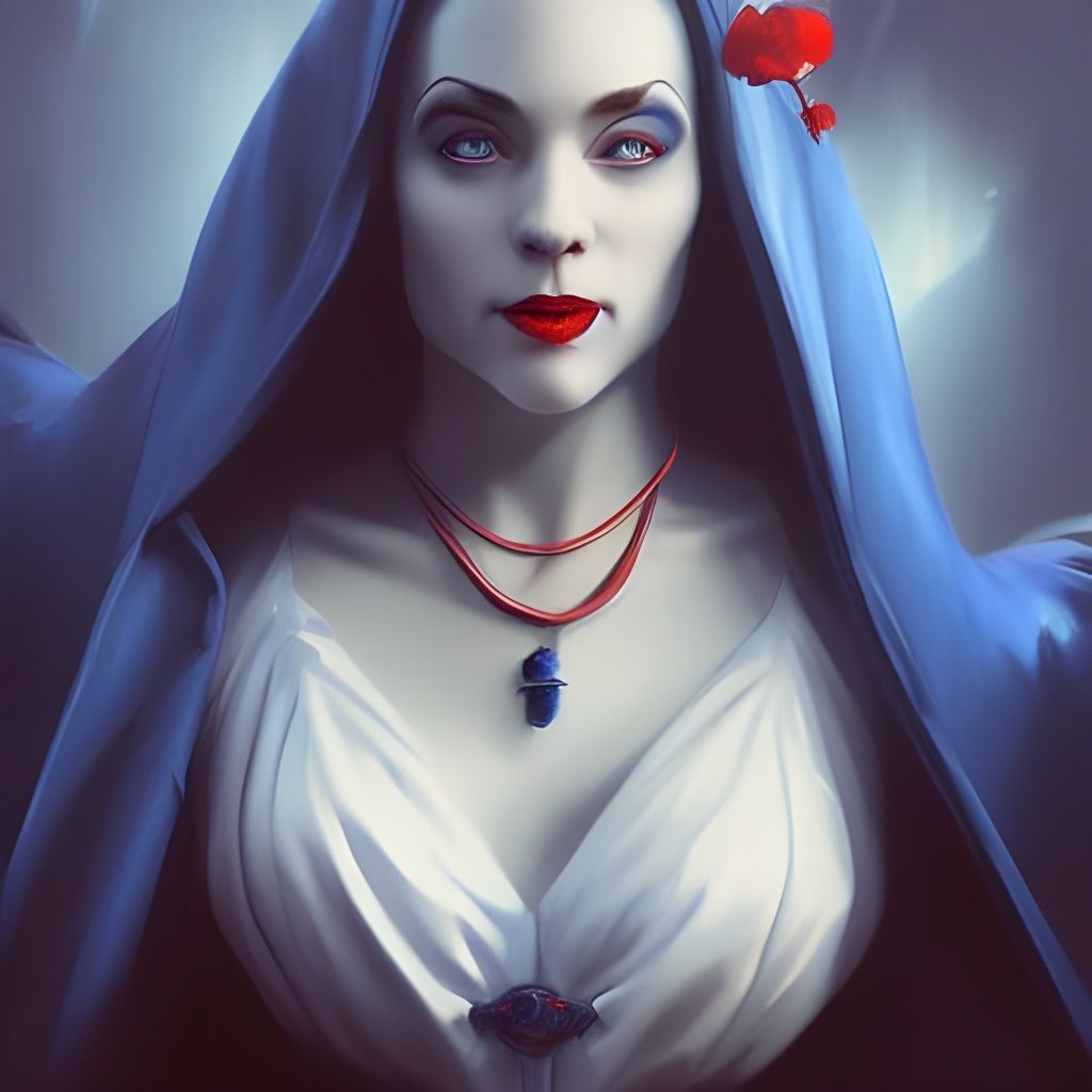 Dracula as Smurfette: Oil Painting Portrait