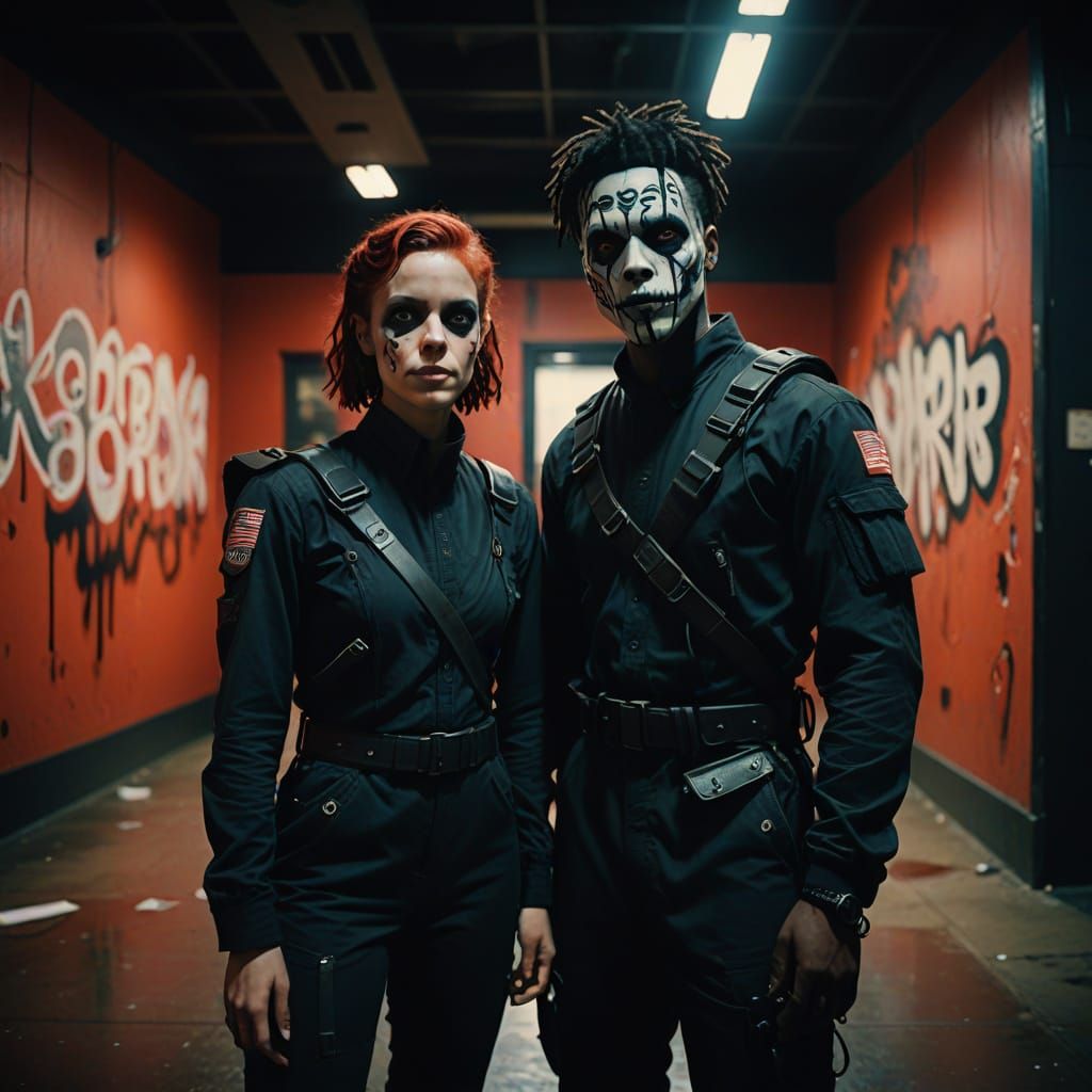 Surreal Cinematic Portrait of a Nonbinary Hero in Dark Fashi...