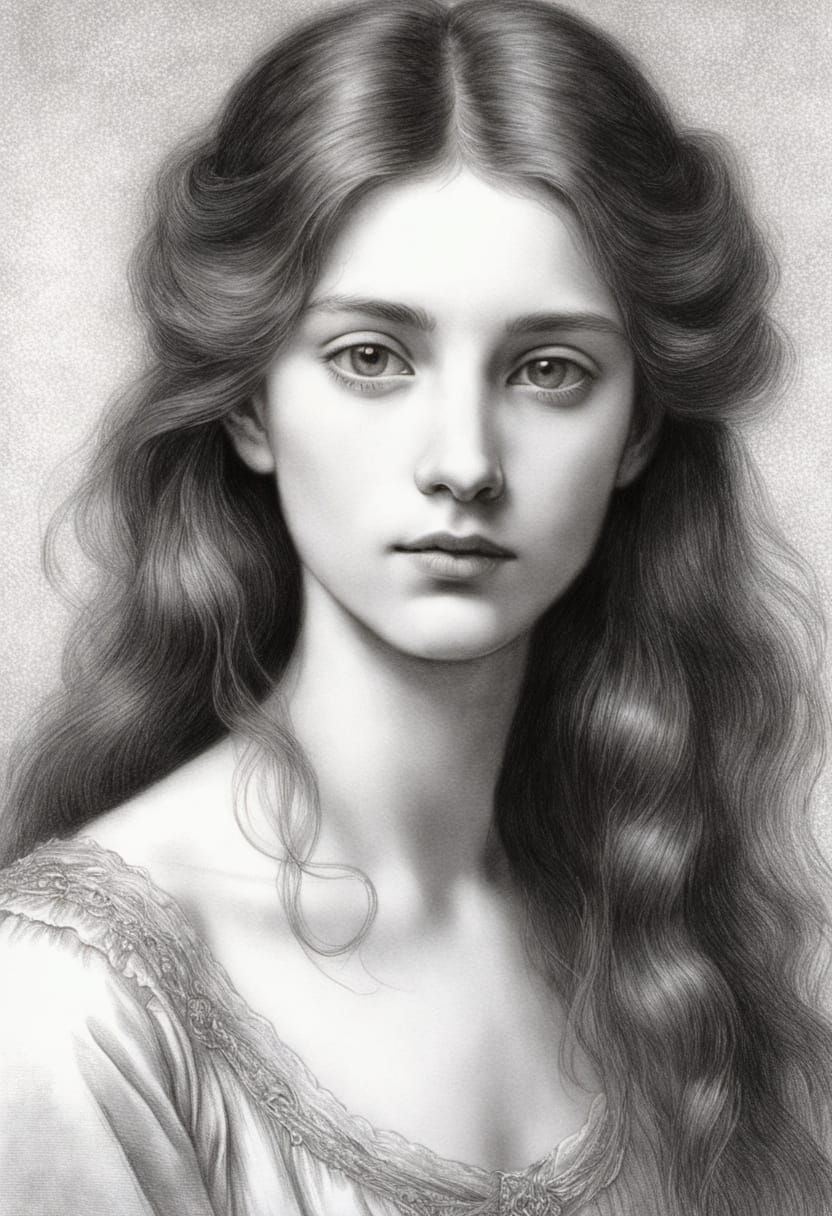 A FAIR MAIDEN IN THE STYLE OF BOUGUEREAU