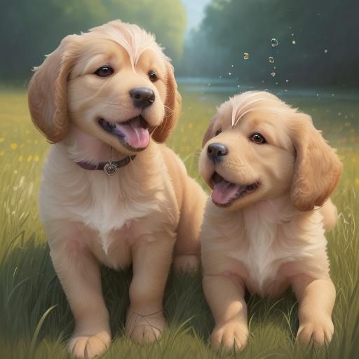 DreamShaper v8 puppies