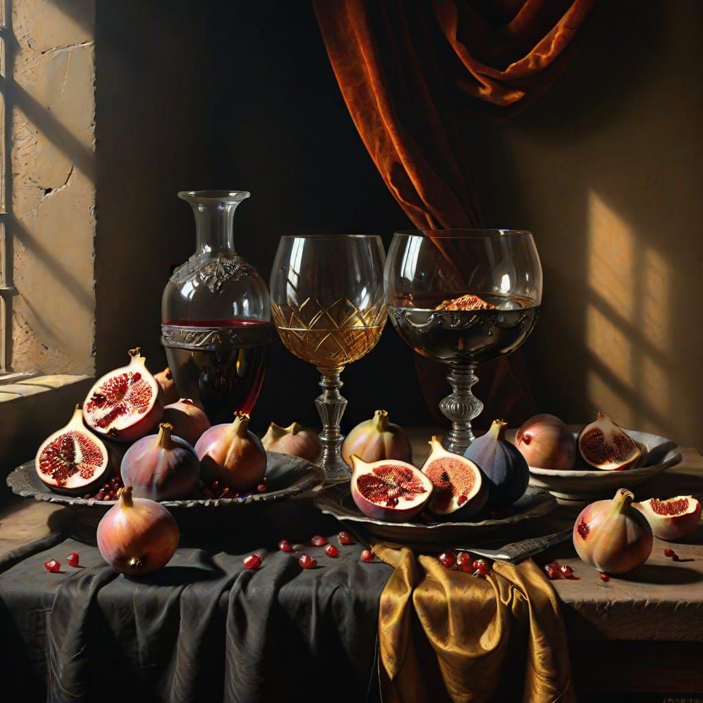 Rustic Still Life in Warm, Golden Light